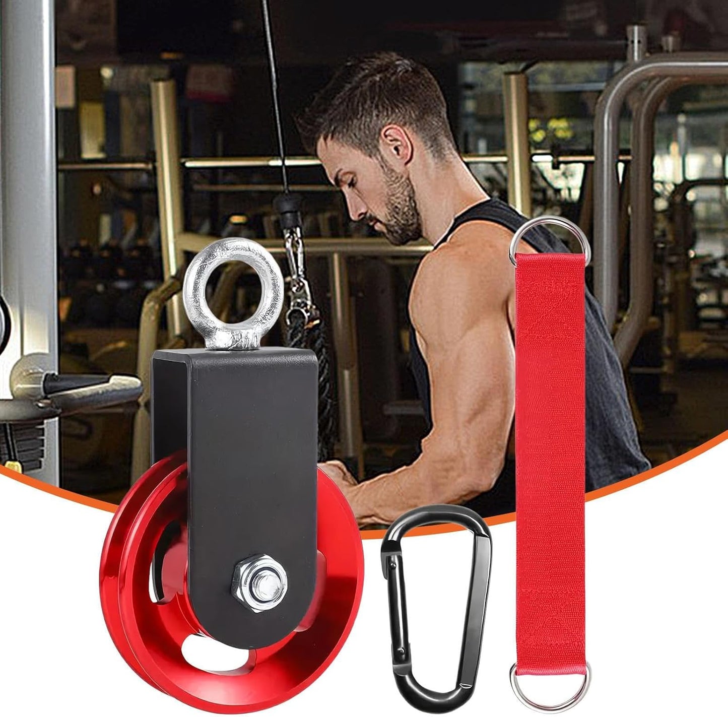 Pulleys for Lifting, Heavy-Duty Storage Pulley, Smooth Load-Bearing System, Quick-Release Workout Gear, Multifunctional Design, for Garage Home Gym, Marine Equipment Handling