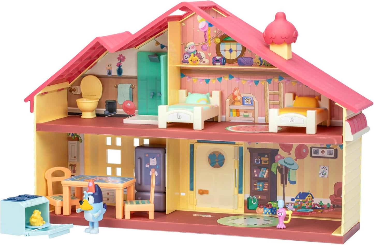 Bluey's Celebration Home, Help Celebrate Bluey's Birthday, with 11 Play Pieces of Removable Furniture and Accessories, Plus 1 Exclusive 6.35cm (2.5") Bluey Figure, Sticker Sheet Included