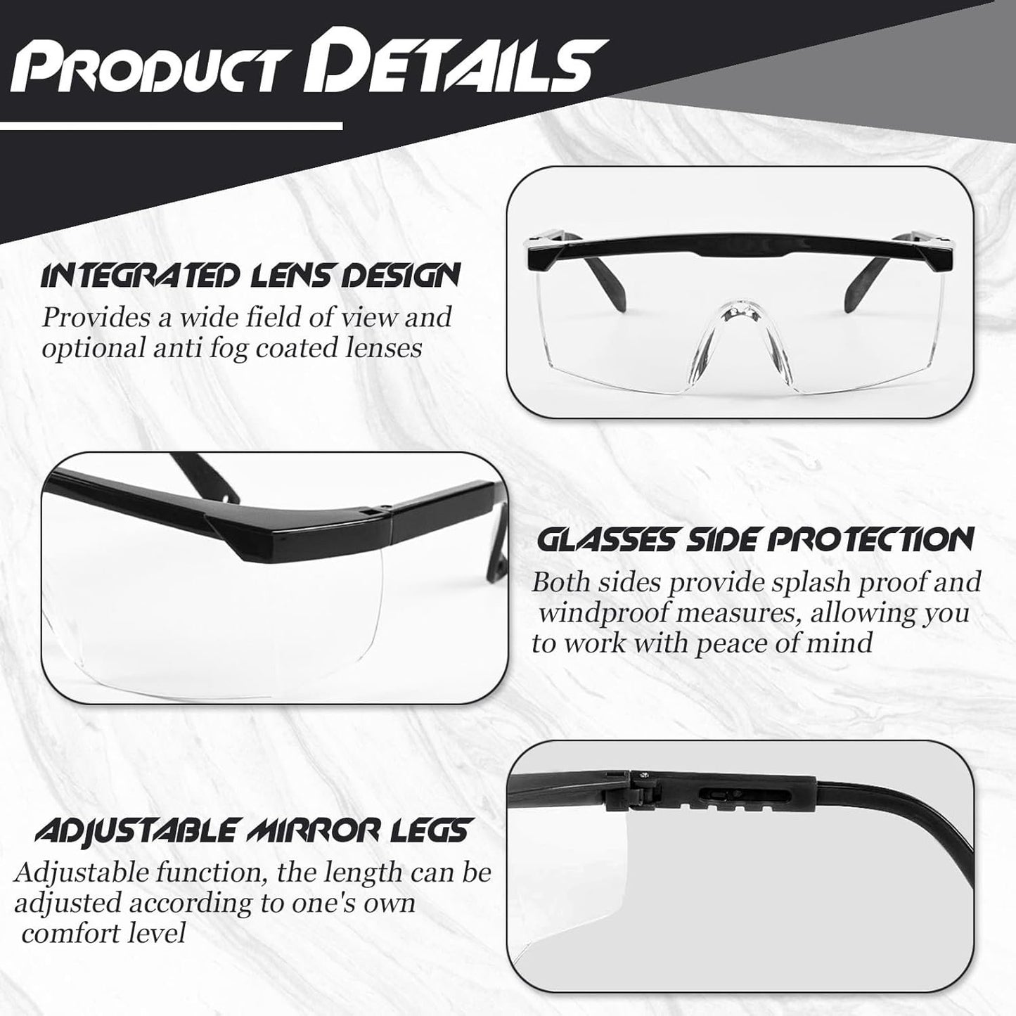 Protective Eyewear – Multi-layer Coating Clear Anti-Fog, Anti-Scratch Safety Glasses - Versatile Eye Protection for Men, Women, and Children