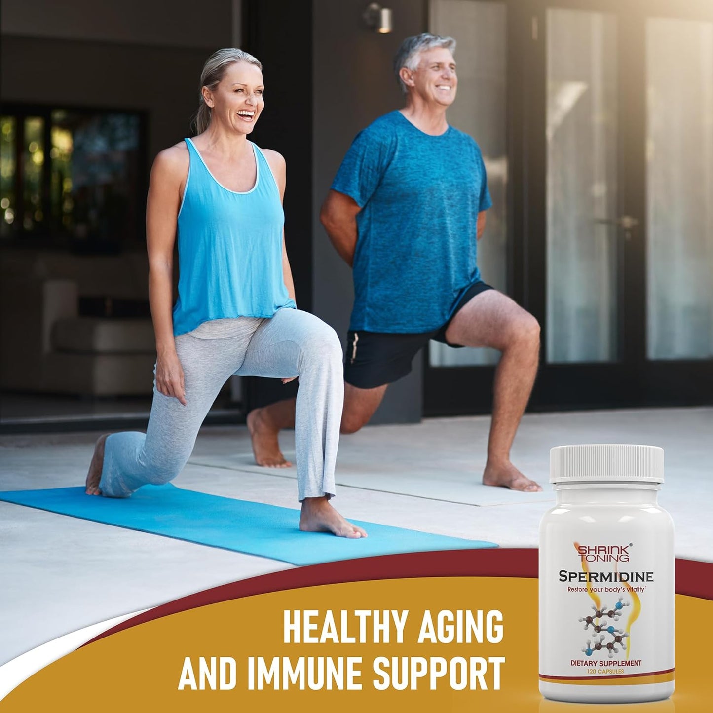 Shrink Spermidine Supplements Skin & Anti-Aging Support – 120 Vegan Caps 100% Natural Polyamine for Men and Women, Overall Wellness – Non-GMO, USA Made – with High Spermidine, Zinc & Thiamin