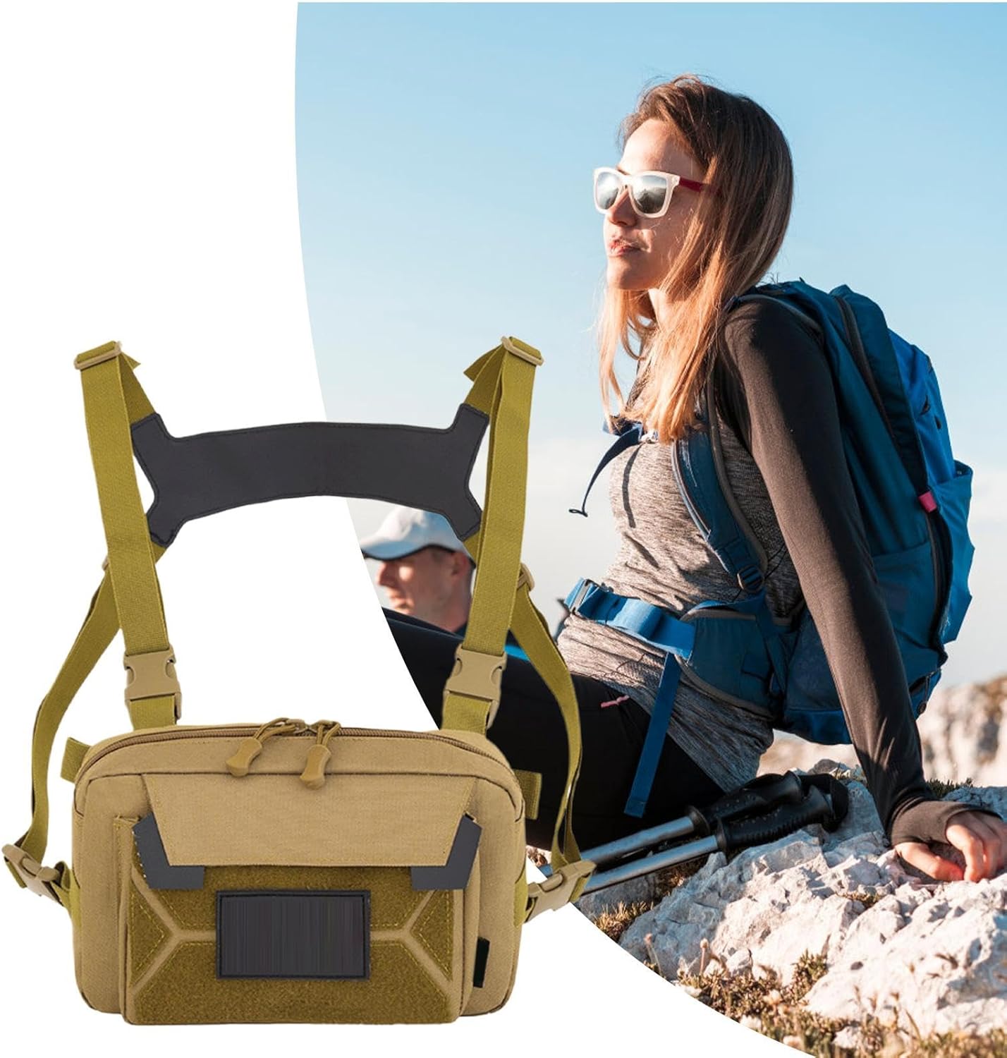 Gitekain Chest Bag, Waistcoat Backpack, Portable Waterproof Design, Shockproof Outdoor Gear, Ideal for Travel, Sports, Camping, Hiking, and Daily Adventure, 5.7x9.8 inches