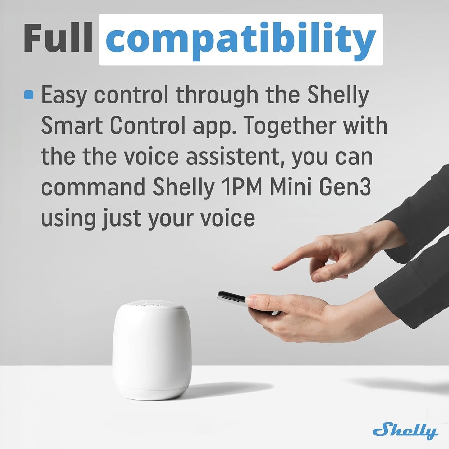 Shelly 1PM Mini Gen3 | WiFi & Bluetooth Smart Switch Relay, 1 Channel 8A with Power Measurement | Home Automation | Compatible with Alexa & Google Home | iOS Android App | No Hub Required
