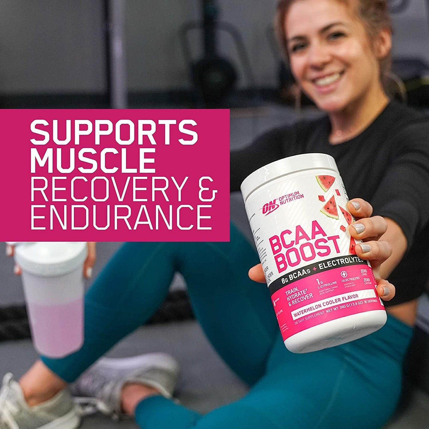 OPTIMUM NUTRITION BCAA BOOST 8g BCAA + Electrolytes Powder, Grape Burst Flavour, 390g, 30 Servings