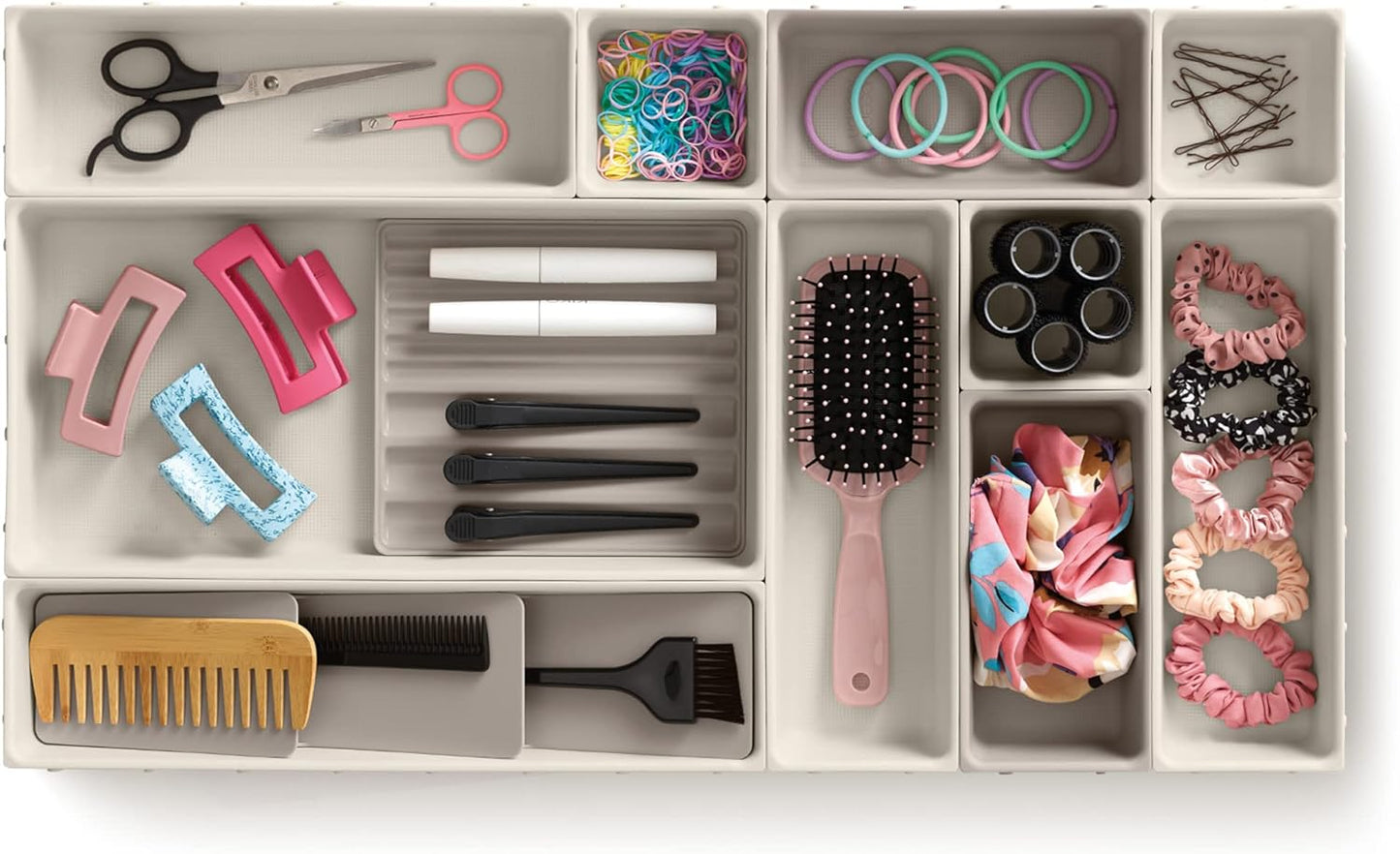 Joseph Joseph Viva 12 Pcs Modular Drawer Organizer Set for Makeup Organisation, Makeup Dividers, Beauty Supplies, Cosmetics and Hair Accessories