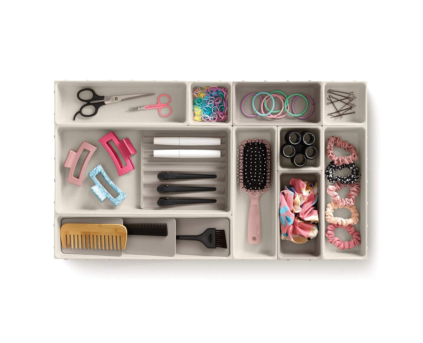 Joseph Joseph Viva - Modular 12-piece Makeup Beauty Drawer Organiser Set, Storage Boxes dividers for makeup, beauty grooming items, cosmetics, hair accessories