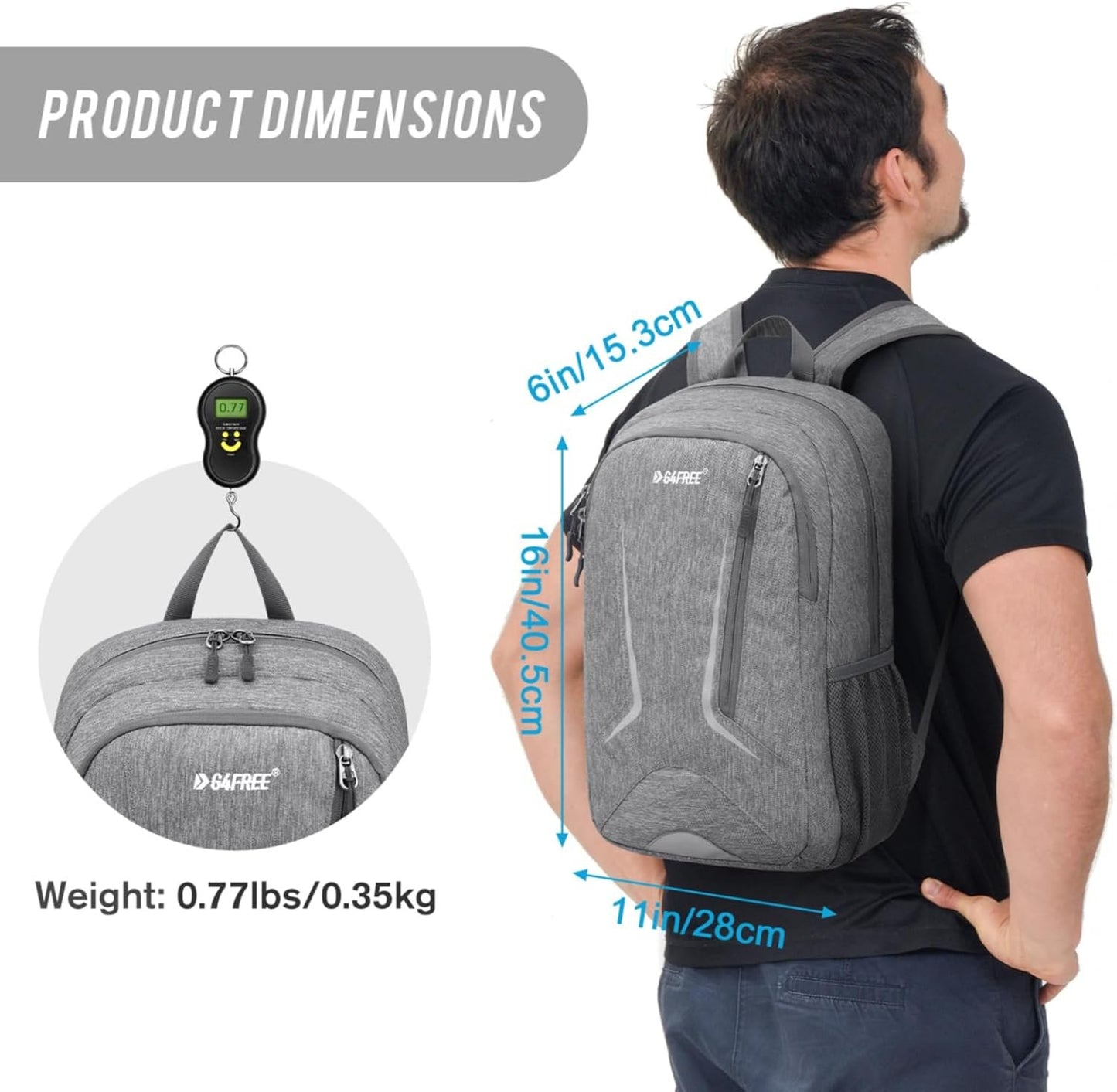 G4Free 16L Small Hiking Backpack, Compact Travel Backpack Lightweight Daypack Waterproof for Men Women School Outdoor