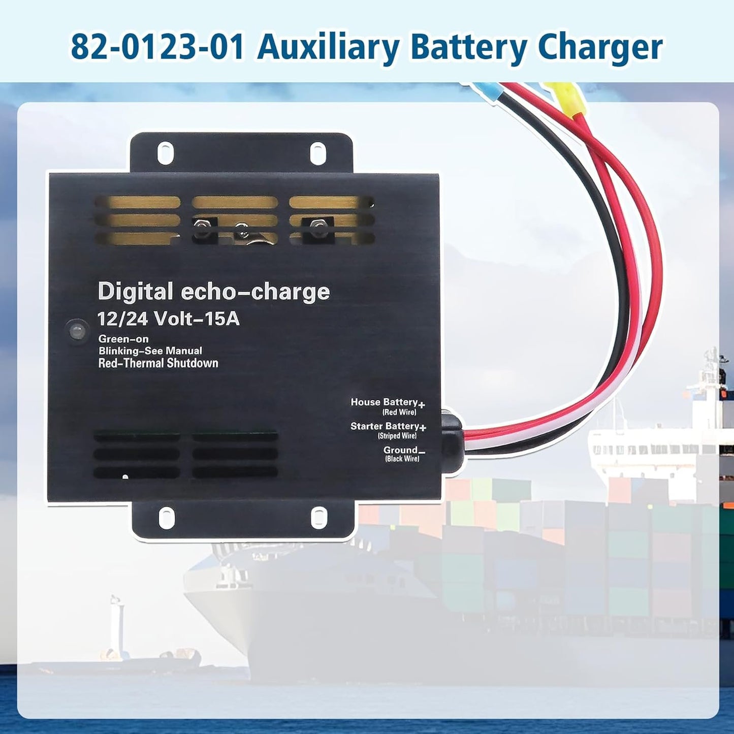 82-0123-01 Auxiliary Battery Charger,Intelligent Dual Battery Charger, 12V System Adapter,Be Suitable for Xantrex 82-0123-01 Echo Charge,Suitable for RV, Marine and Solar Equipment