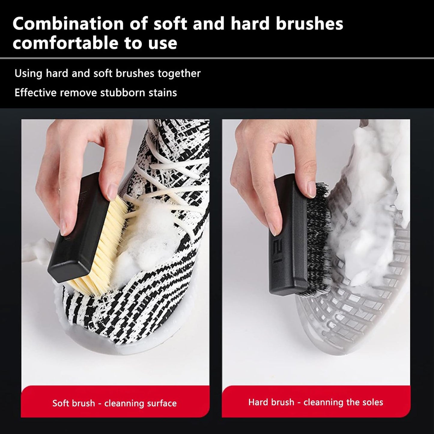 JMSHTGU Cleaning Shoe Essential Professional Cleaning Shoe Brush Plastic Soft Brush Hard Brush Household Cleaning Set Shoe Care Leather Care Shoe Brush for Cleaning (Essential kit)