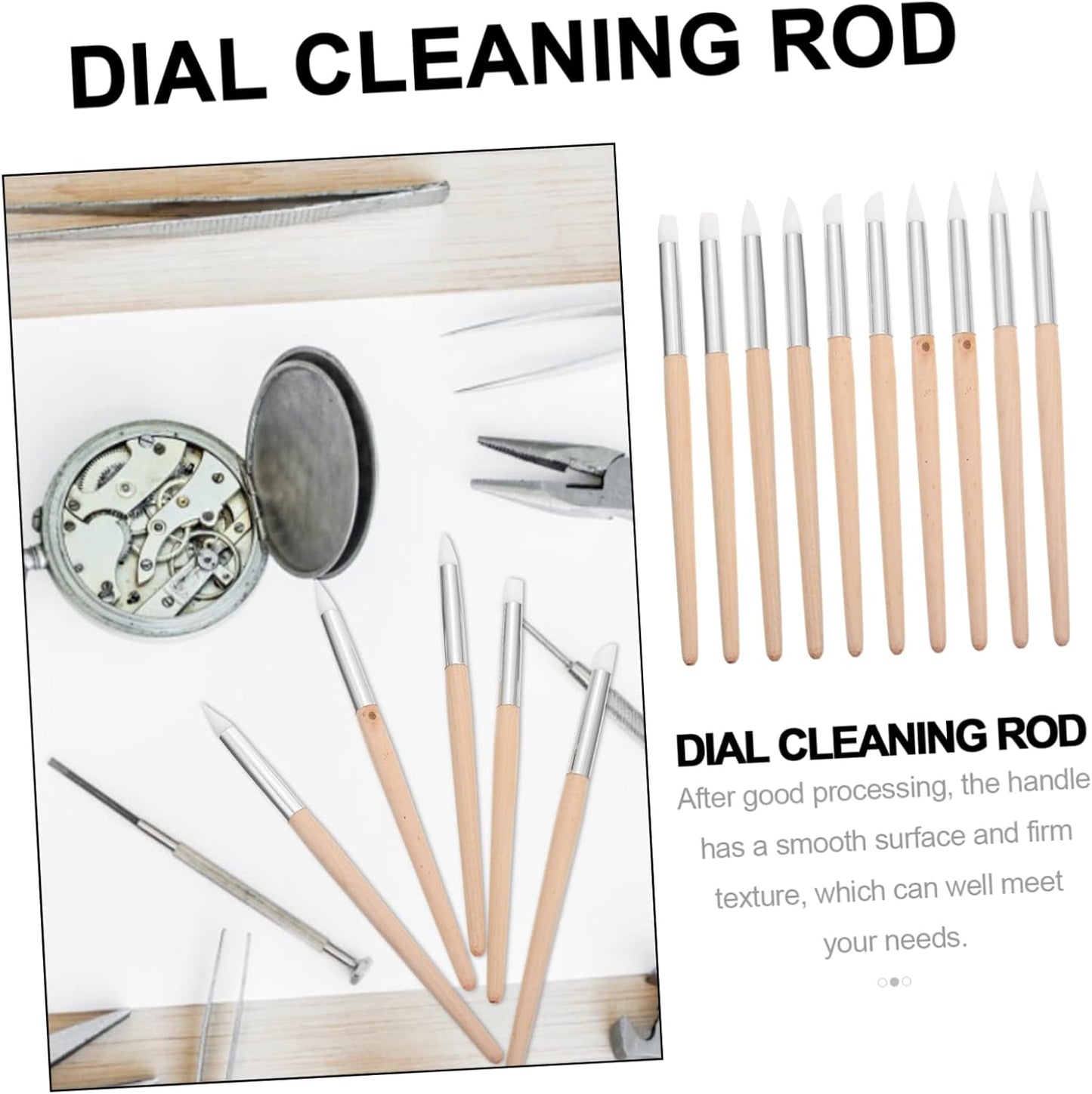 HIAKDOFT 10Pcs Portable Watch Cleaning Pens Professional Dial Cleaner Tool for Watch Repair Material Essential Accessory for Watchmakers and Enthusiasts