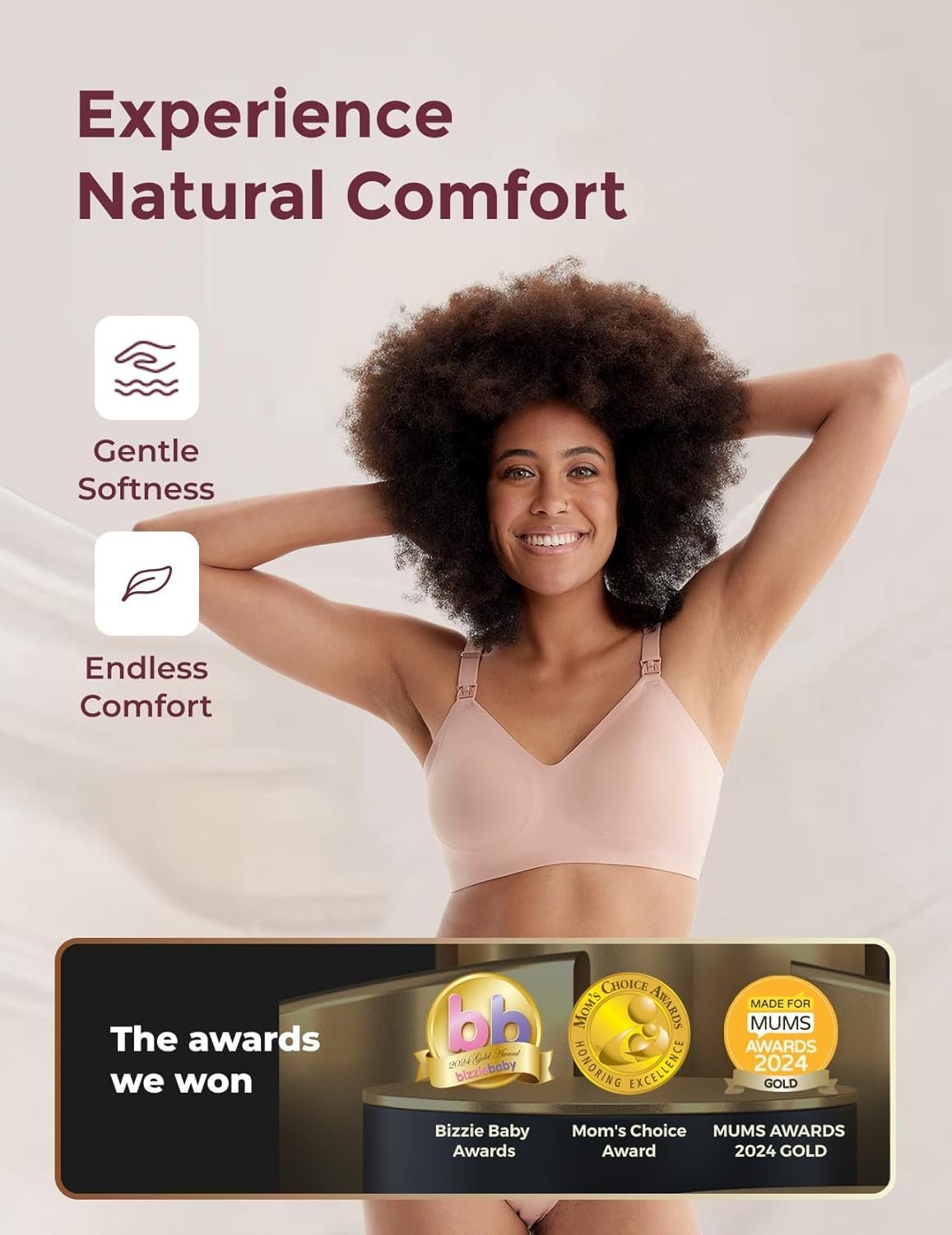 Momcozy Nursing Bras for Breastfeeding, Seamless Ultra Comfort Maternity Bra, Natural Shape, Pregnancy Sleep Bralette