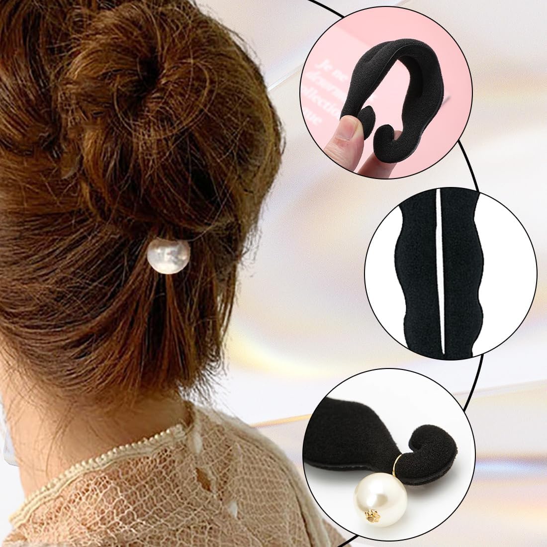 WKRTDY Set of 2 Quick Bun Maker for Braiding and Curling Hair, Magic Donuts for Quick and Easy Harvesting - Ideal for Any Occasion!