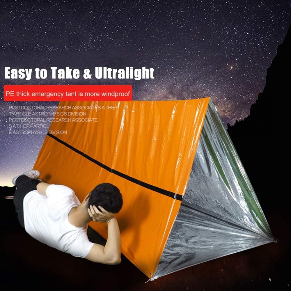 QISUO Sleeping Blanket,Emergency Sleeping Bag Survival Blanket Camping Tent Thermal Waterproof Outdoor Emergency Equipment