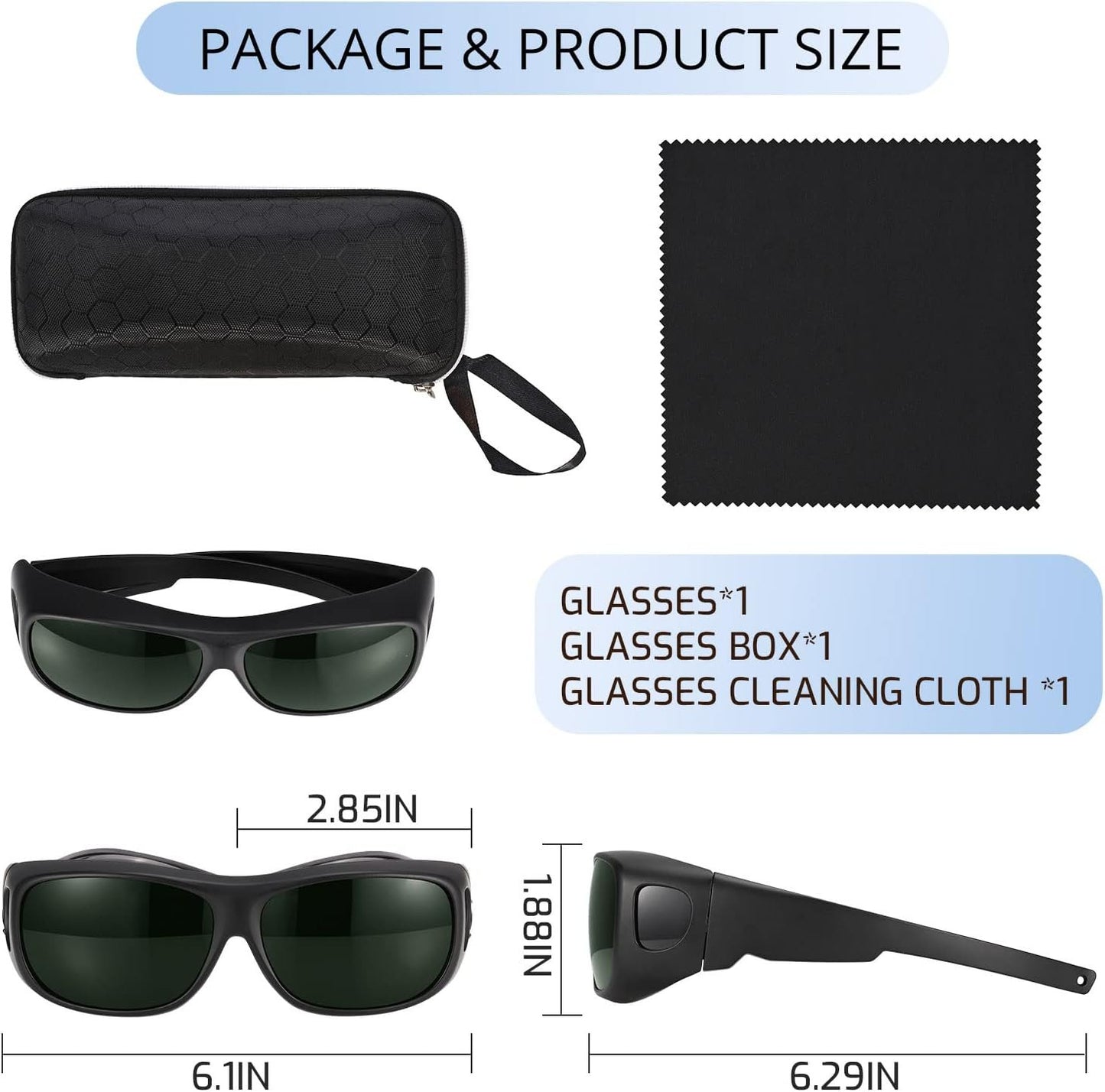 Laser Safety Glasses 200nm-2000nm Protective Goggles for Laser Hair Removal and Cosmetology Operators with Eye Protection