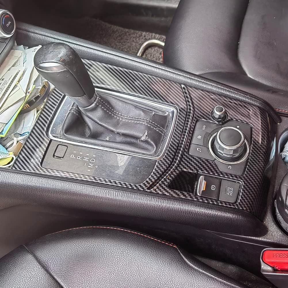 AOKIO Interior Center Console Gear Shift Panel Cover Trim for Mazda CX5 CX-5 Accessories 2017 2018 2019 2020 2021 2022 2023 2024 2025 (for Automatic Transmission)
