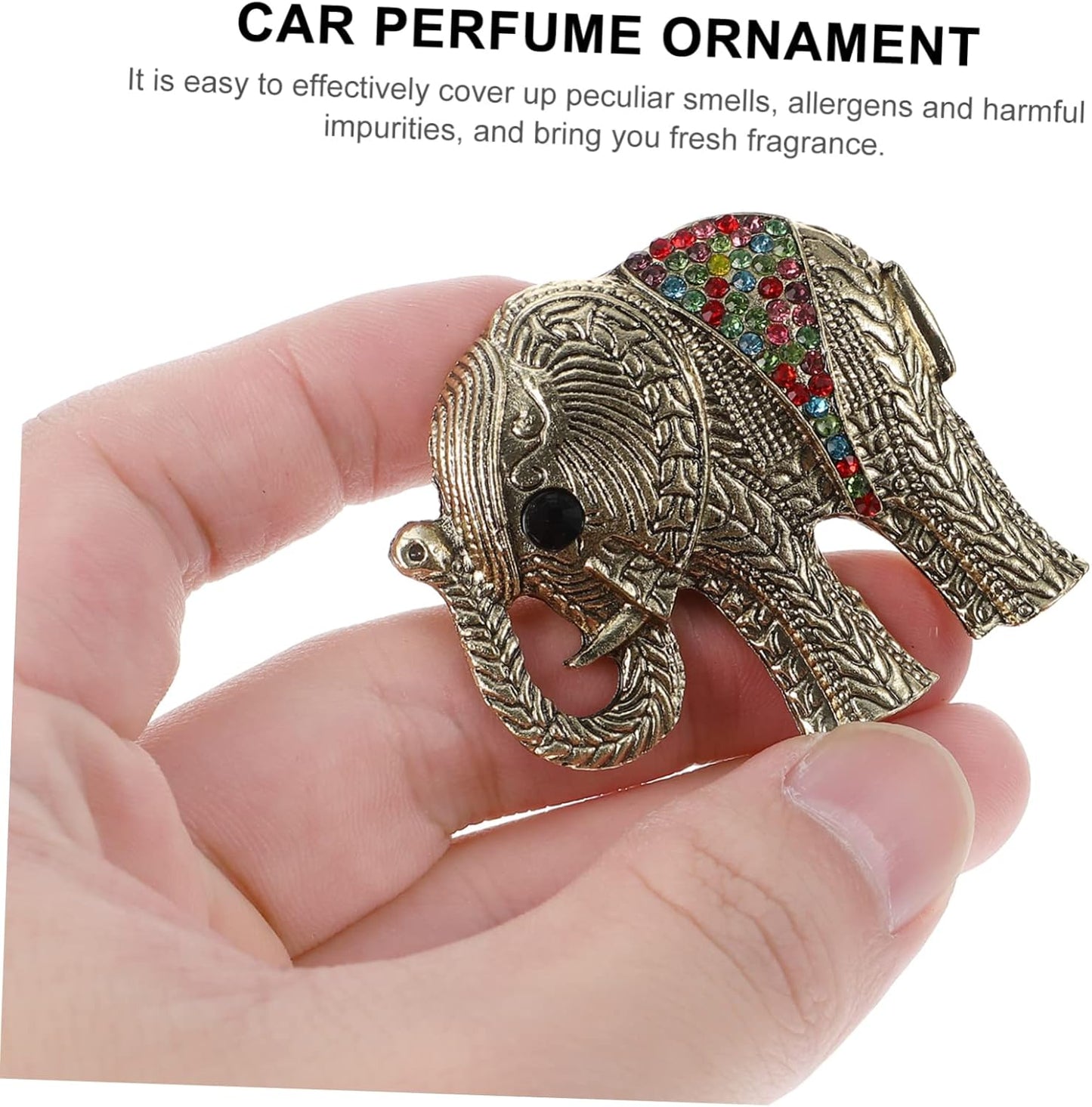 ERINGOGO 2sets Elephant Shaped Car Air Freshener Aroma Diffuser Clip Metal Odor Control Non-slip Ideal for Car Office Home 2pcs*2