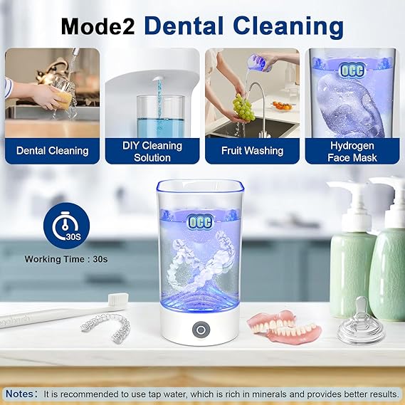 Smart Toothbrush Cup, Mouthwash Generator, Bathroom Tumbler, Toothbrush Holder, Dual Mode Retainer Cleaner, 350ml, Plastic, Portable Travel Oral Care Cup, 2000mAh Rechargeable