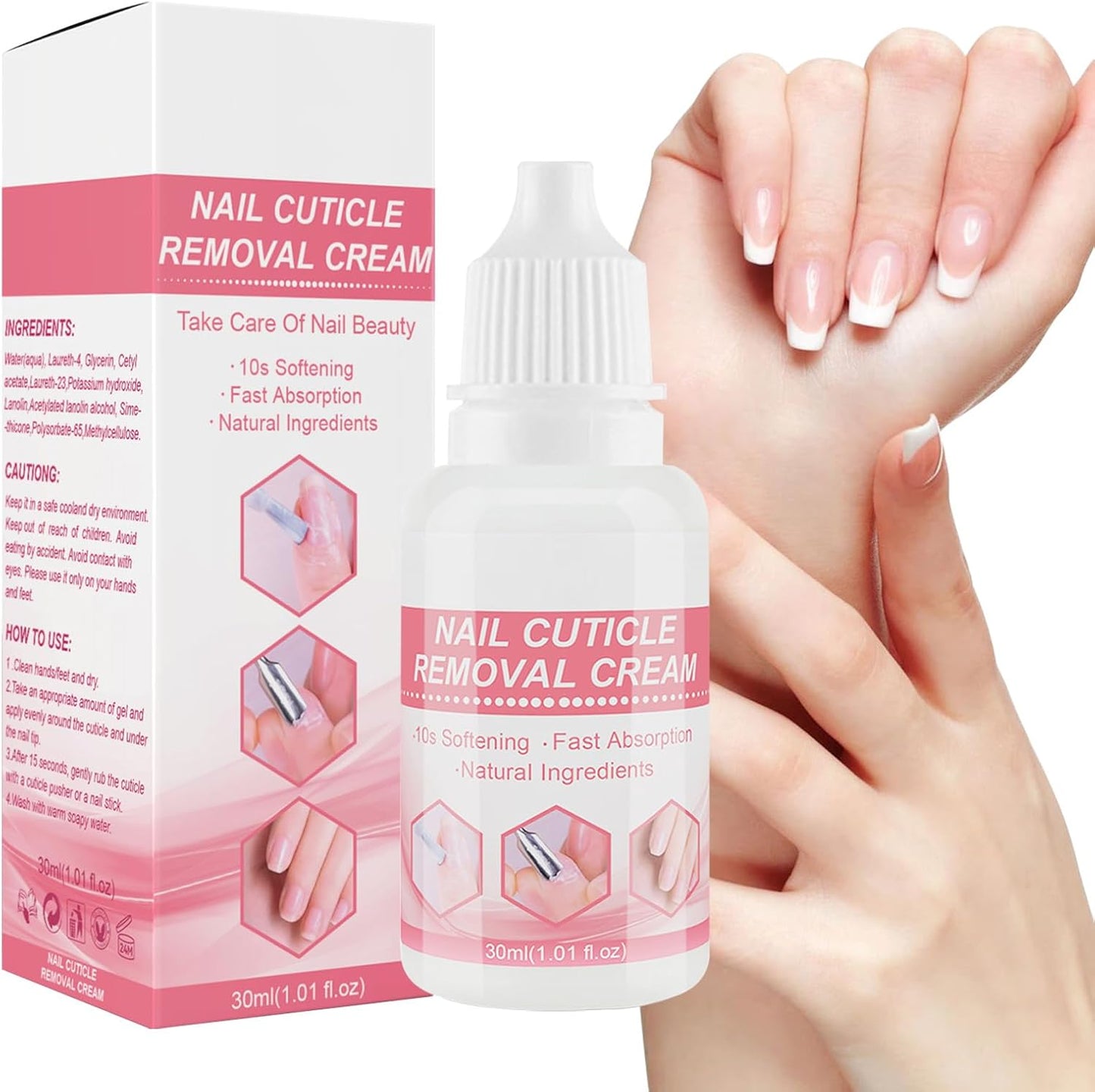 Cuticle Oil - Nail | Nourishing Hand Moisturiser | Hydrating Gel With Vitamin E And Peppermint, Softens Cuticles, Removes Dead Skin, Nail Polish Prep Care Daily Used