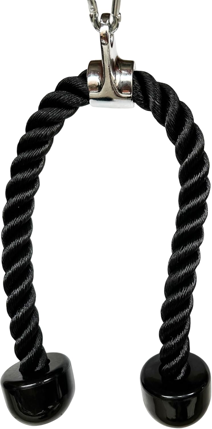 yuhqc Heavy Duty Tricep Rope Attachment Tricep Rope Nylon Tricep Rope Cable Single Press Push Down Fitness Gym Bodybuilding Cable Dual Grip Tricep Rope with Universal Cable Machine Attachment