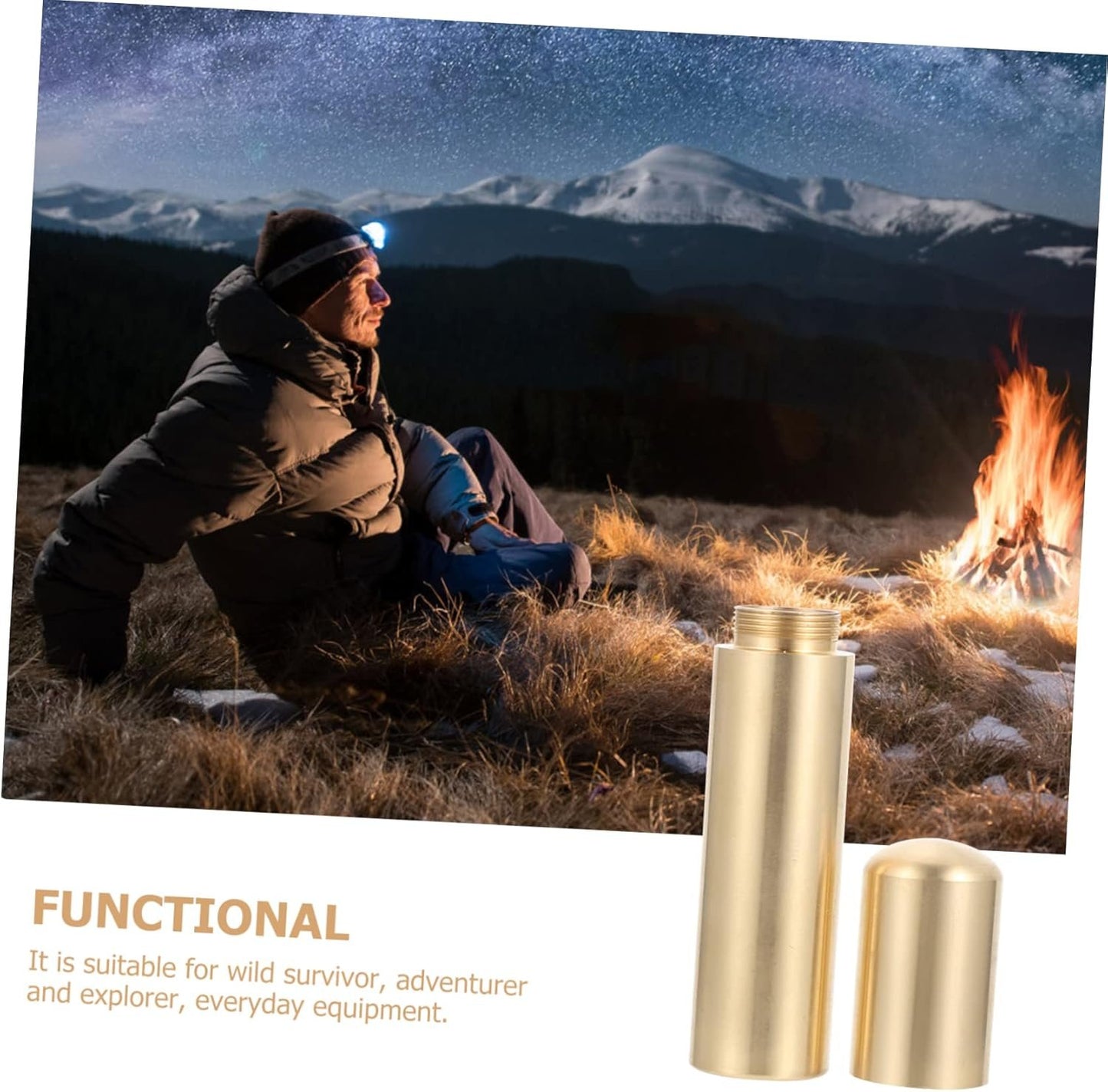 GANAZONO 2pcs Portable Camping Storage Box Metal Match Jar Waterproof Matches Case Outdoor Survival Tin