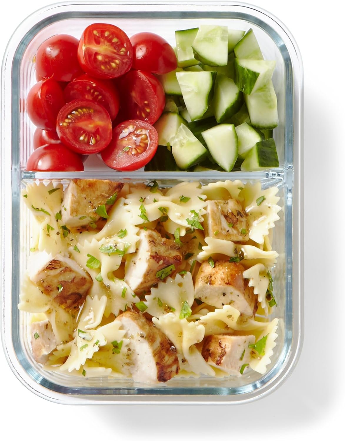 Pyrex Meal Prep Divided Glass Storage, 1380 ml Capacity