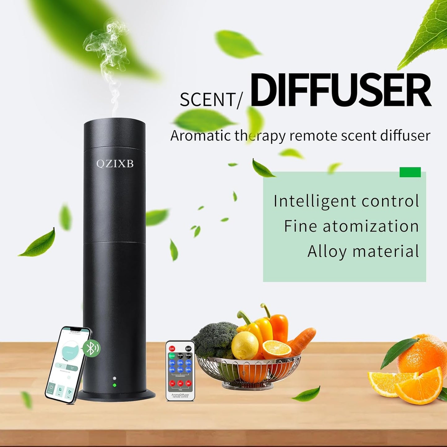 Smart Scent Air Machine, Waterless Essential Oil Diffuser with Smart Cold Air Technology,Bluetooth and Remote Control Equipment, for Home Large Room Hotel, Spa, Office (Black)