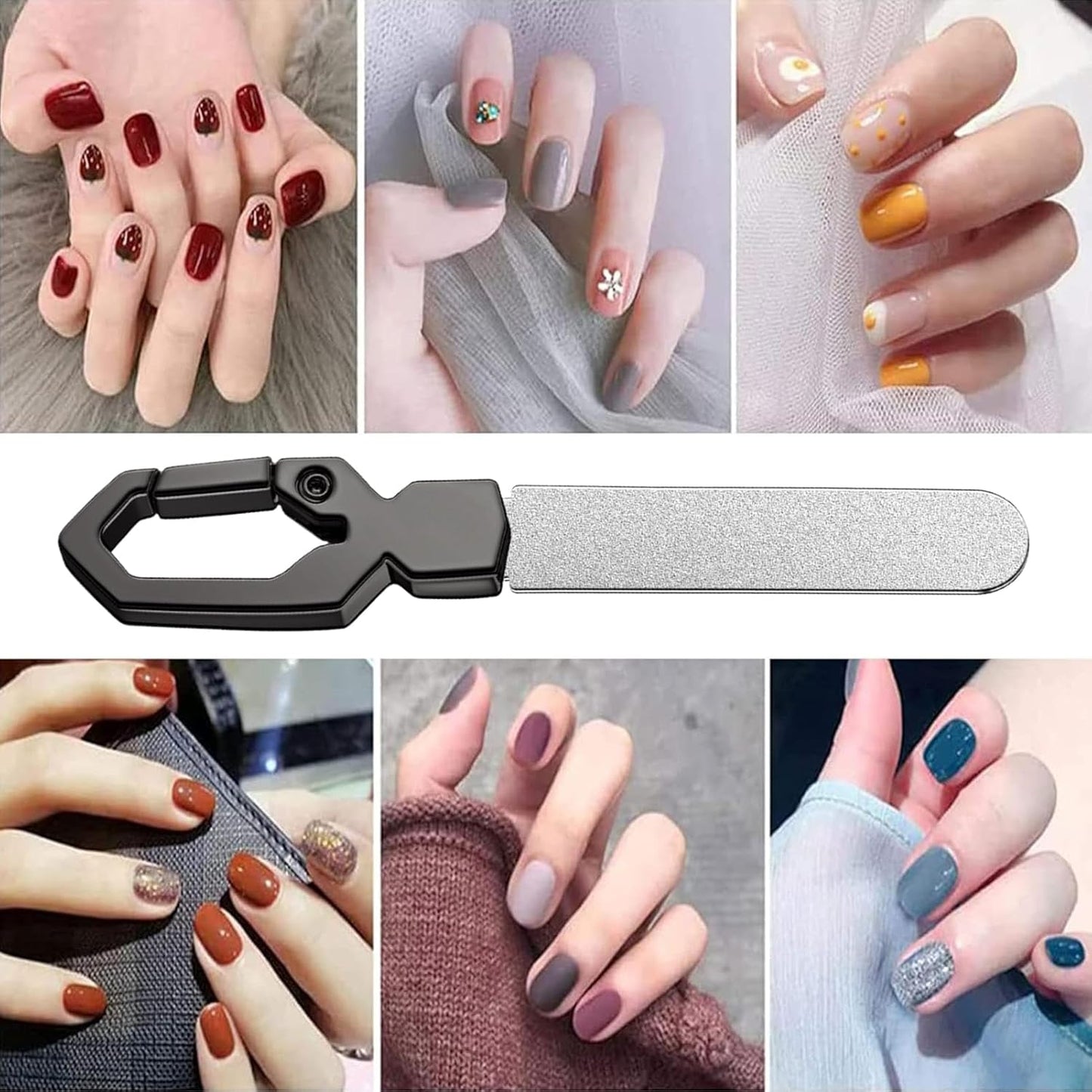 Mimoqk Metal Fingernail File, Double Sided Stainless Steel Nail Grinding Tool, Portable Nail Care Accessory Women, Men, and Toenail Grooming, Personal Hygiene for Home Use, 3.5inch