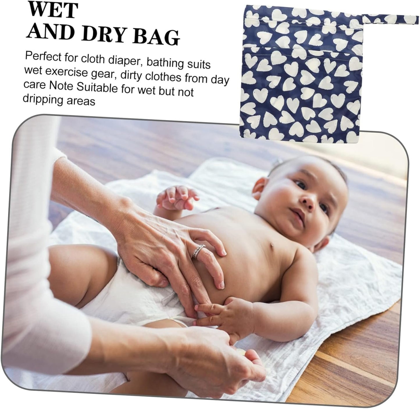 CORHAD Portable Wet Dry Diaper Organizer Bag Double Compartment Travel Storage for Diapers for Daily Use