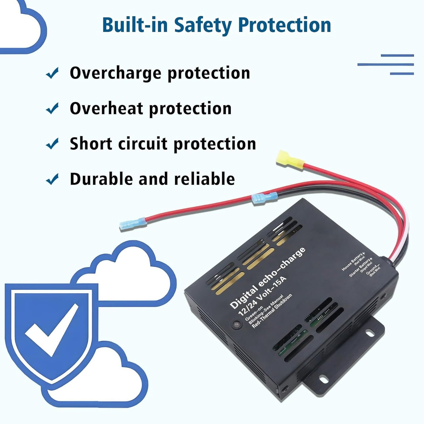 82-0123-01 Auxiliary Battery Charger,Intelligent Dual Battery Charger, 12V System Adapter,Be Suitable for Xantrex 82-0123-01 Echo Charge,Suitable for RV, Marine and Solar Equipment