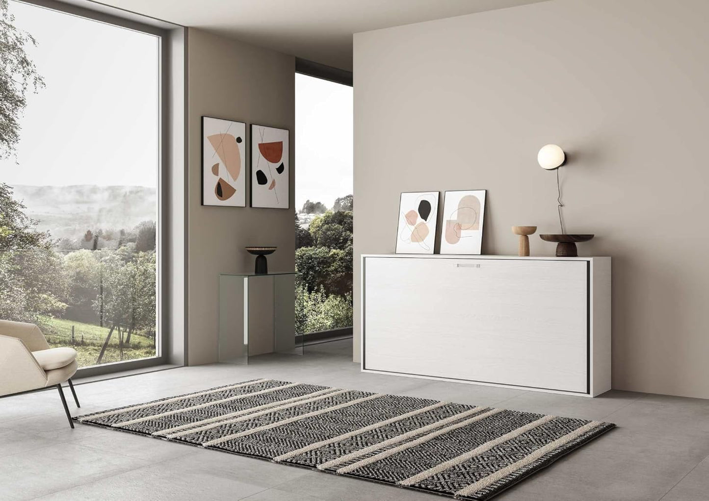 WISHOME ITAMOBY - Single Horizontal Transformable Bed - Ash White