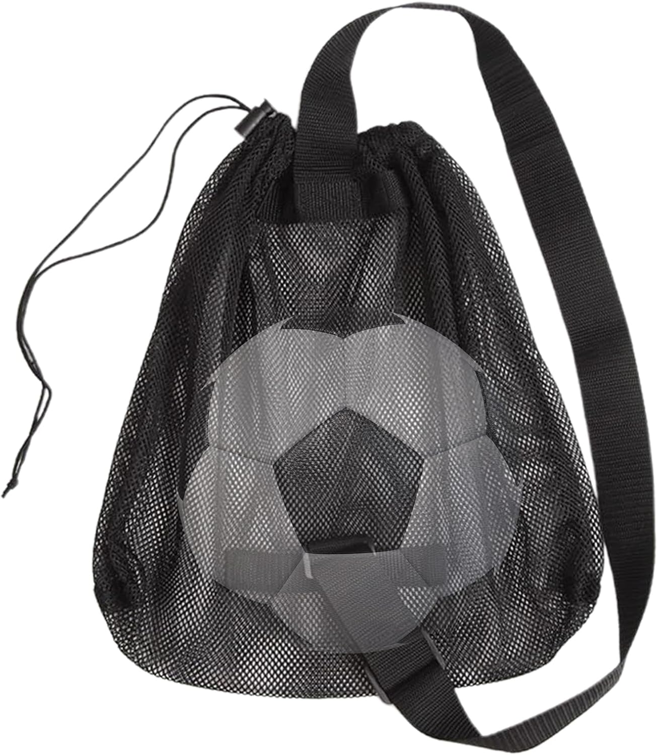 Uonguon Soccer Bag, Sports Equipment Storage Organizer, 16.14x14.57x1.97 Inches Mesh Pouch with Shoulder Strap, Lightweight Sling Design for Gym, Workout, Beach, Pool, Men Active Gear