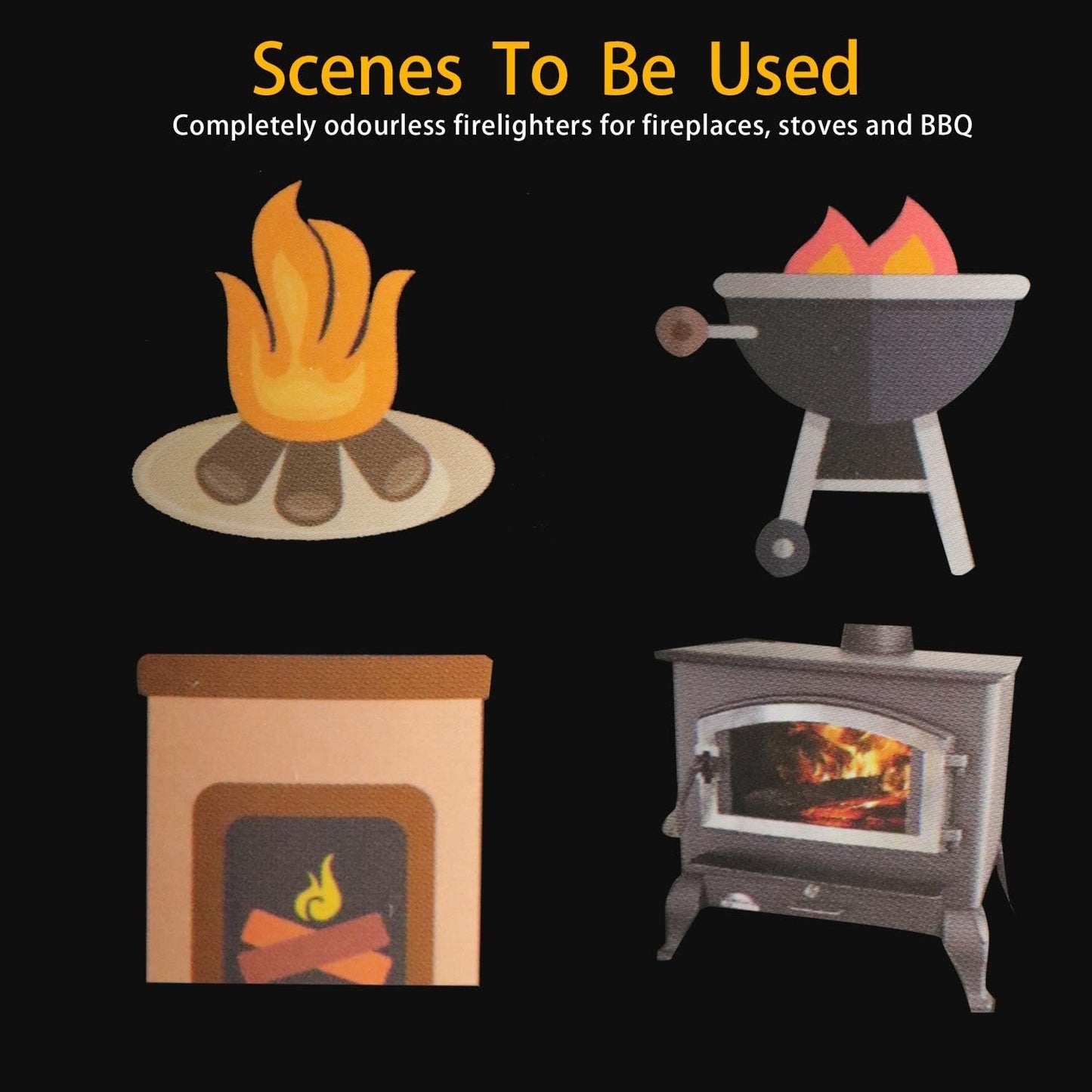 100 Pouches Quick Starters Fire,Original Burner Firestarter Firelighter Natural Safe Cubes FireStarter Burns up to 8 Min at over 750° - 100% Waterproof, for Campfire,Hiking,Start Wood Charcoal Kit