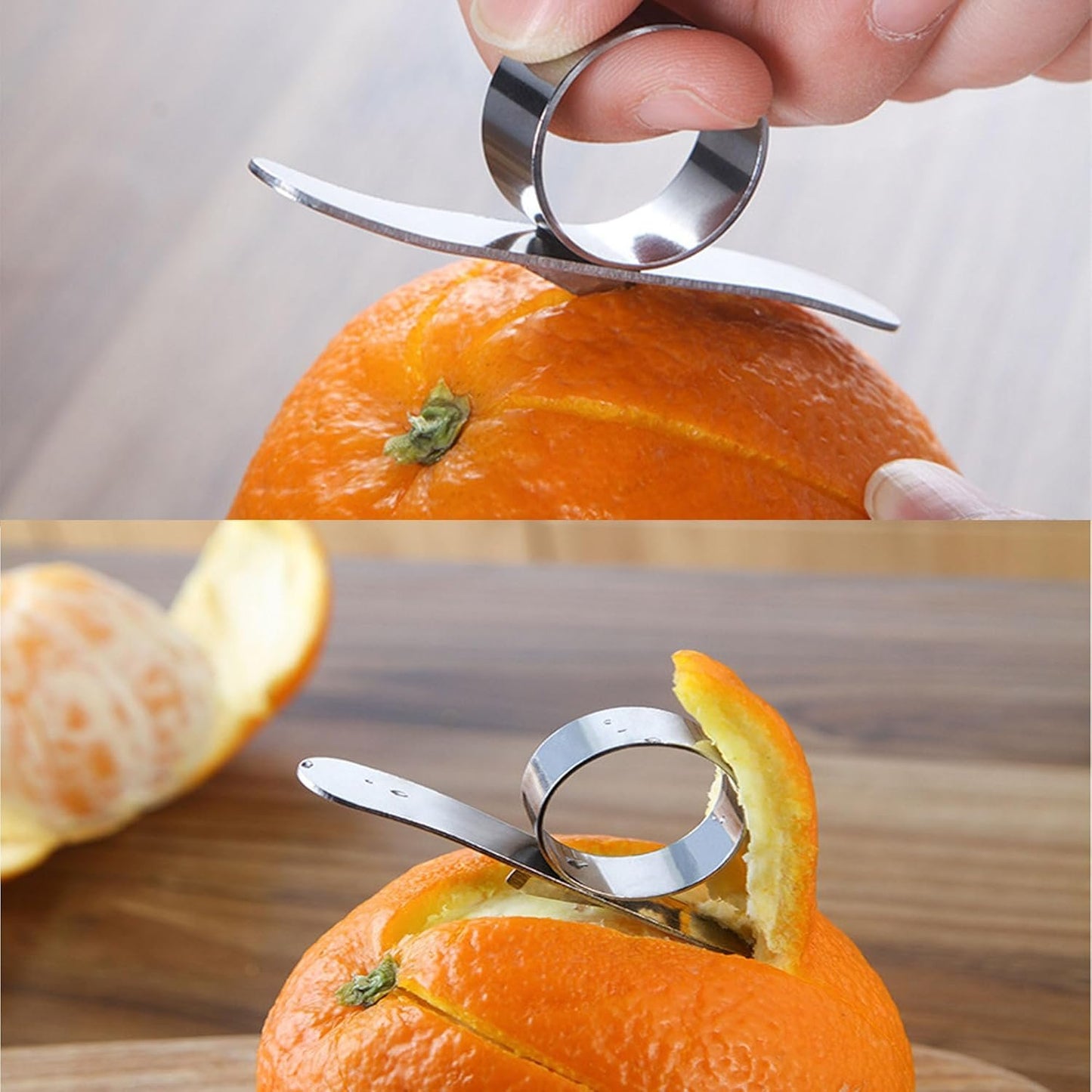 YUEMING 2 Pieces Orange Peelers Fruit Peelers Peeling Tool Citrus Peeling Citrus Remover Stainless Steel Slicer Kitchen Gadget for Orange