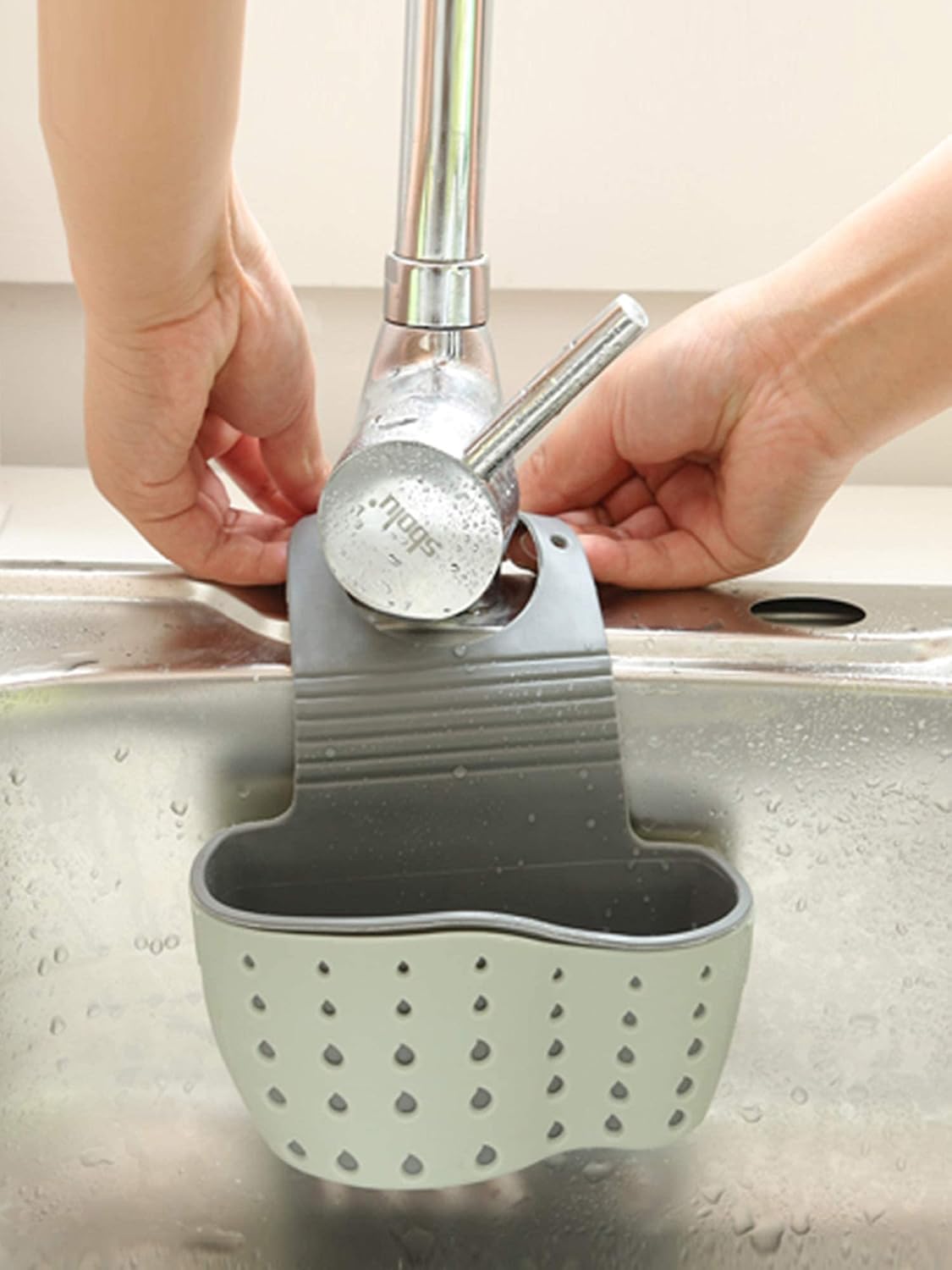 VANVENE Kitchen Sink Shelf Soap Sponge Drain Rack Holder Double Decker Hanging Basket Storage Suction Cup Kitchen Organizer Sink Accessories Wash Dropshipping 1Pcs (Green)