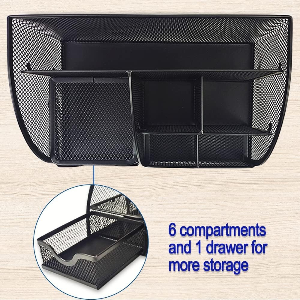 Pencil Holder for Desk, Metal Mesh Stationary Desktop Organizer, Strong Pen Holder Pencil Holder for School, Office and Home Desktop Accessories storage (Black)