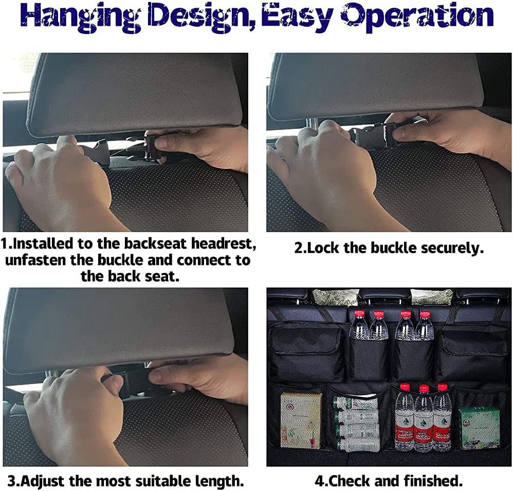 Car Trunk Organizer, Backseat Hanging Organizer with 8 Large Storage Bag -Trunk Organizer for SUV,Truck, Van -Your Space Saving Expert
