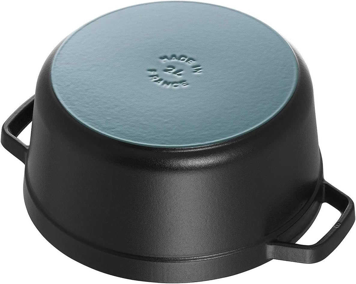 STAUB La Cocotte 7-Quart Cast Iron Round Cocotte, 6.75 L, Made in France, Black