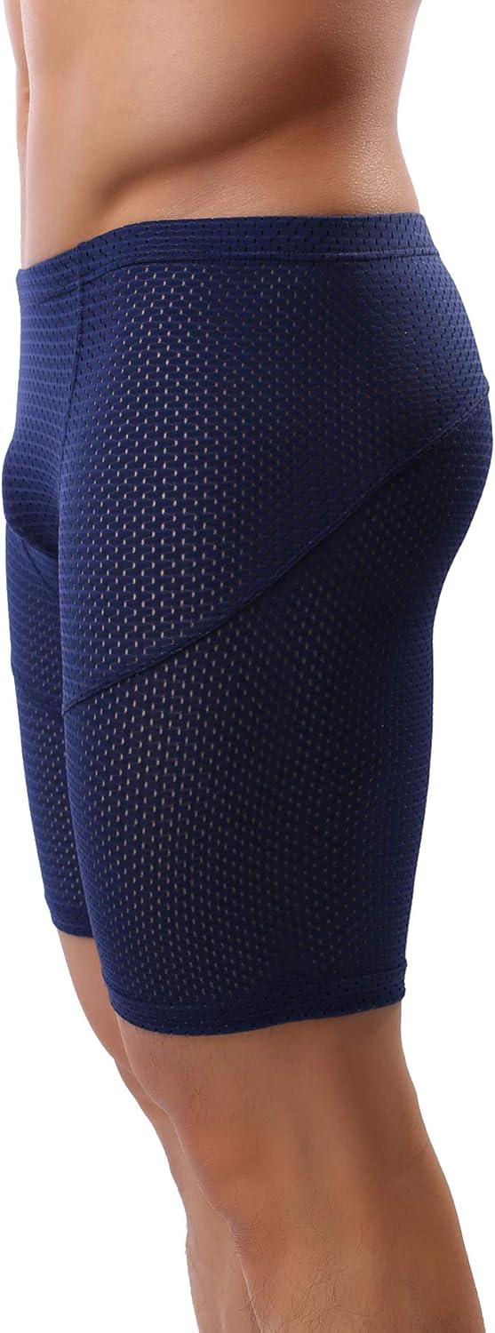 Linemoon Mens Tight Yoga Workout Shorts Mesh Gym Training Shorts