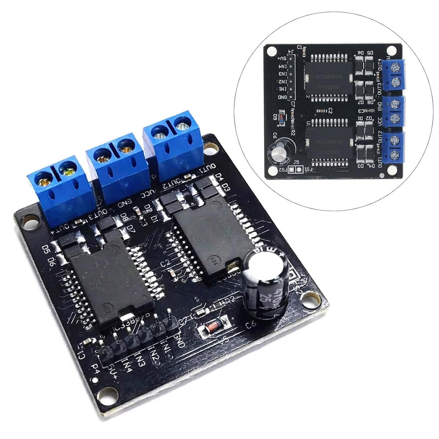 MC33886 Motor Driver Module 5A Stepper Motor Module 4 Way Outputs Motor Driver for Industrial Automation Home Robotics