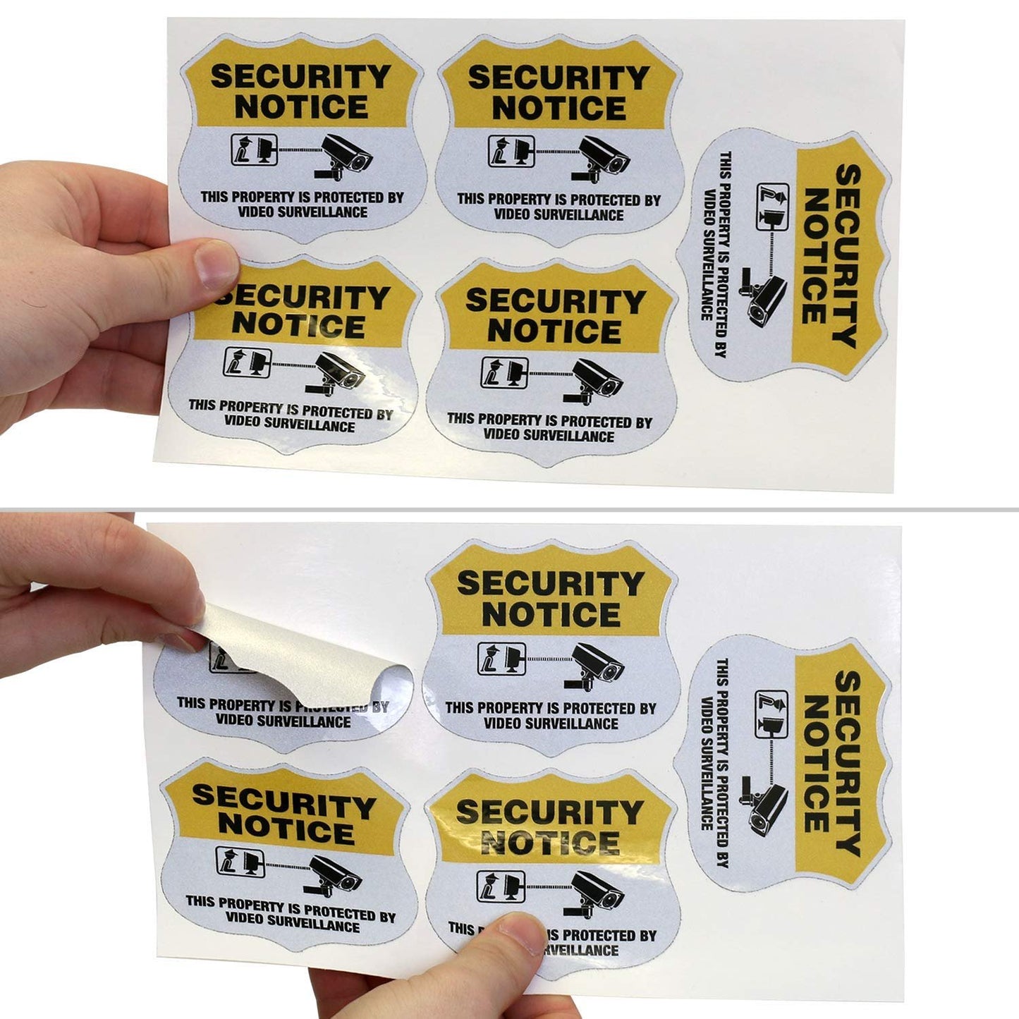SmartSign “Protected by Video Surveillance” Security Notice Decal Set | Five Pack of 2.75"x3.25" EG Reflective Adhesive Labels, Made in USA