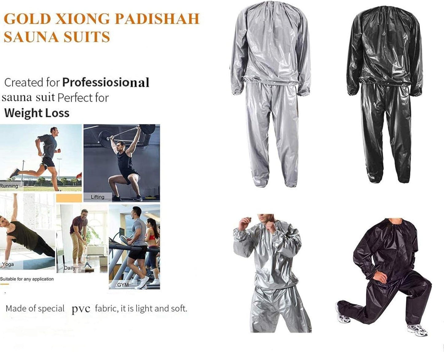 Tadill Durable Fitness Sauna Suit for Workouts - Ultimate Sweat Gear for Men and Women
