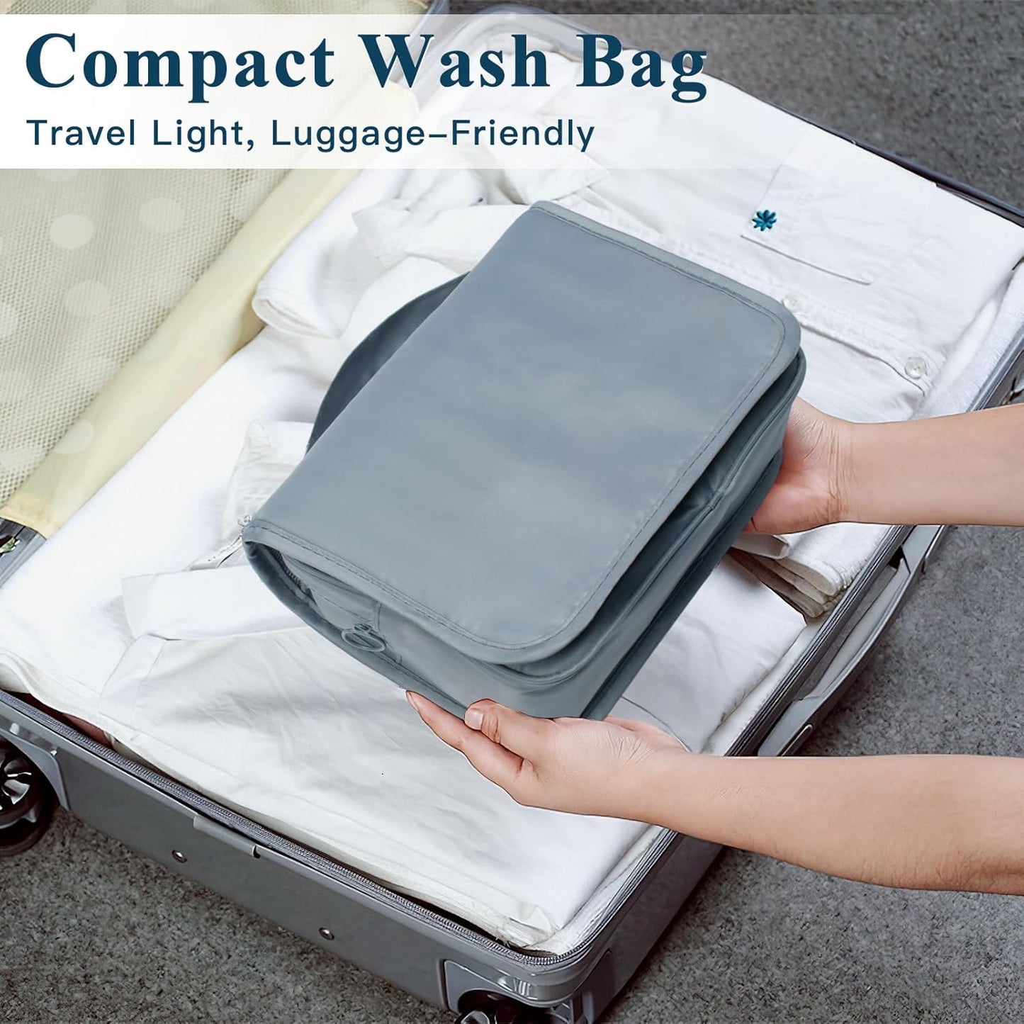 Zivacate Hanging Beauty Case, Waterproof Toiletry Bag for Women & Men, Portable Folding Makeup Bag