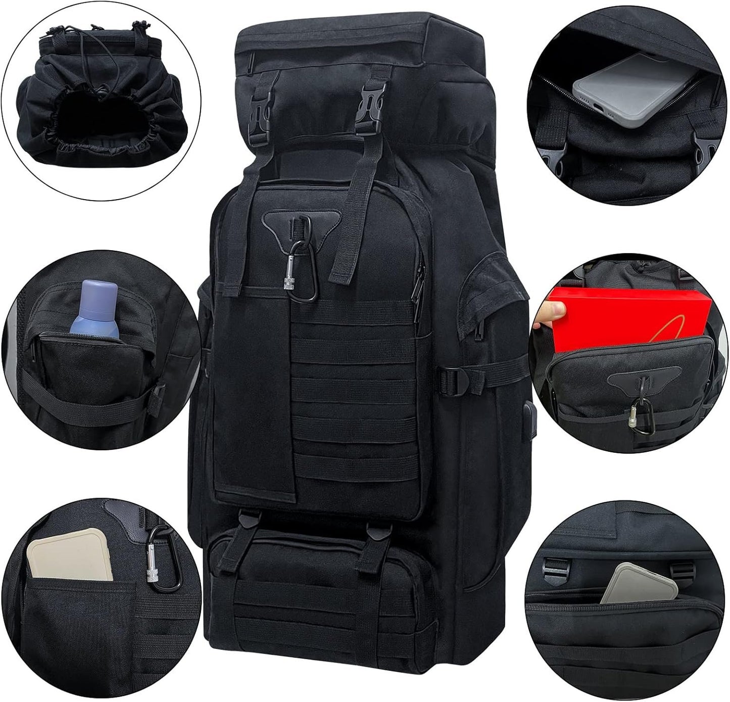 Wesoke 80L 100 liter Hiking Camping Backpack Travel MOLLE Rucksack, Military Tactical Daypacks, Large Outdoor Backpack