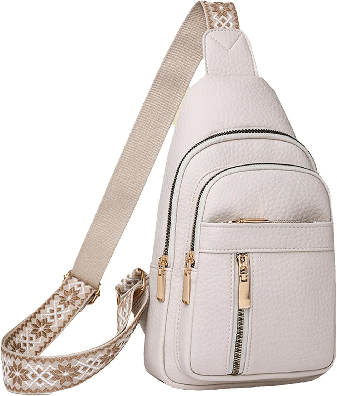 Small Sling Bag for Women | Single Shoulder Travel Pouch | Multi-Pocket Casual Fanny Pack, Body Purse, Womens Chest Bag for Travelling