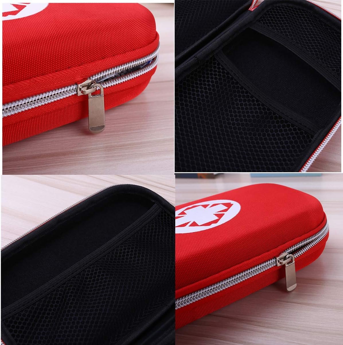First Aid Kit Bag Empty Hardcase Waterproof Medicine Storage Bag Portable Medication Package Compact Lightweight Emergency Survival Rescue Cases Medical Kit Idea for Home Car Travel Outdoor (Red01)
