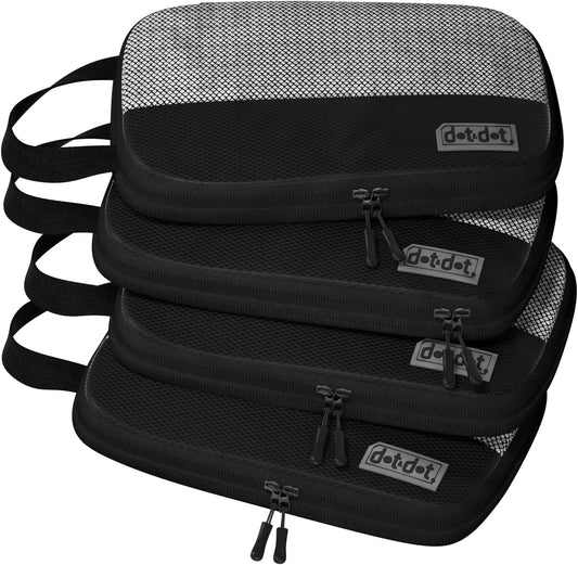 4pc Small Compression Packing Cubes for Suitcases - Carry-on Luggage Organizers for Travel