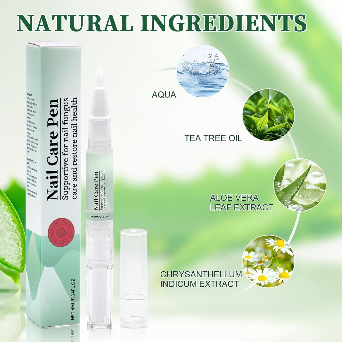 2 x Nail Care Pens with Tea Oil, Vitamin E and Aloe Vera - For Broken Nails