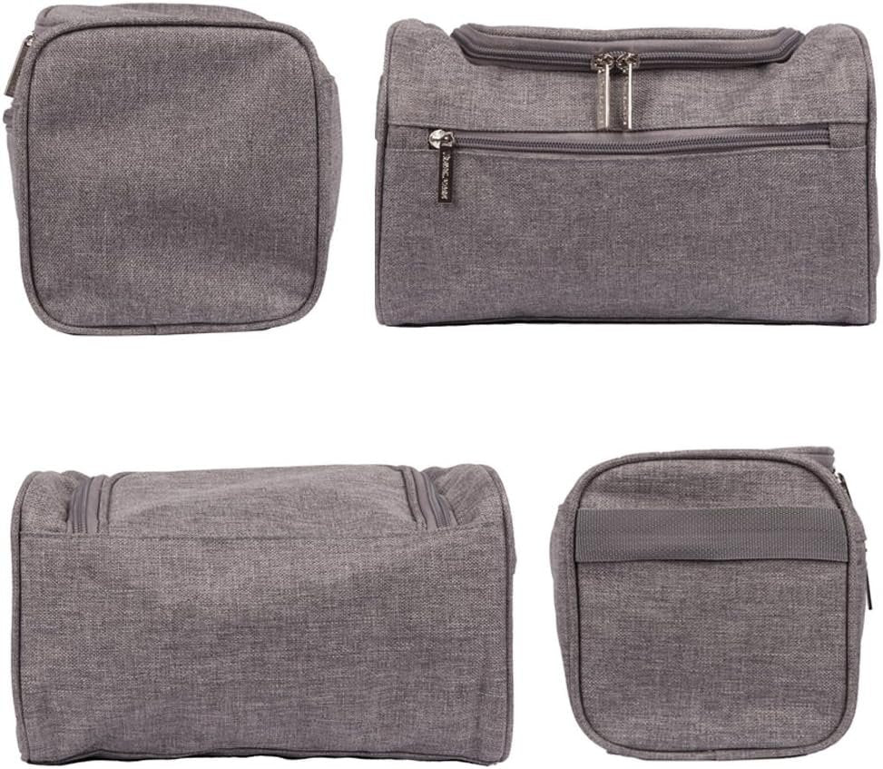TravelMore Hanging Travel Toiletry Bag Organizer & Bathroom Storage Dopp Kit with Hook for Travel Accessories Toiletries Shaving & Makeup for Men and Woman (Black, Blue & Gray)