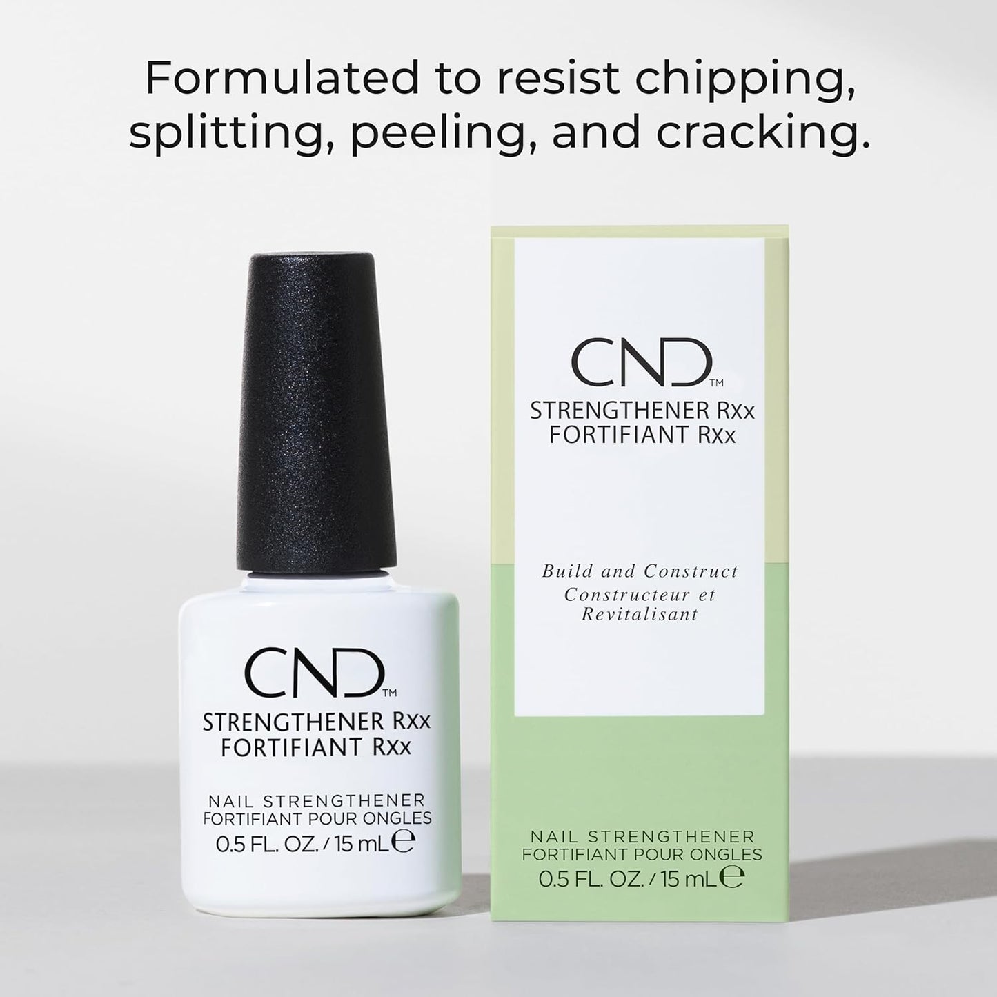 CND™ Strengthener RXx, Nail Strengthener for Tougher, Stronger Nails & Protection for Thin Nails, 0.5 Fl Oz, 0.5 fl oz