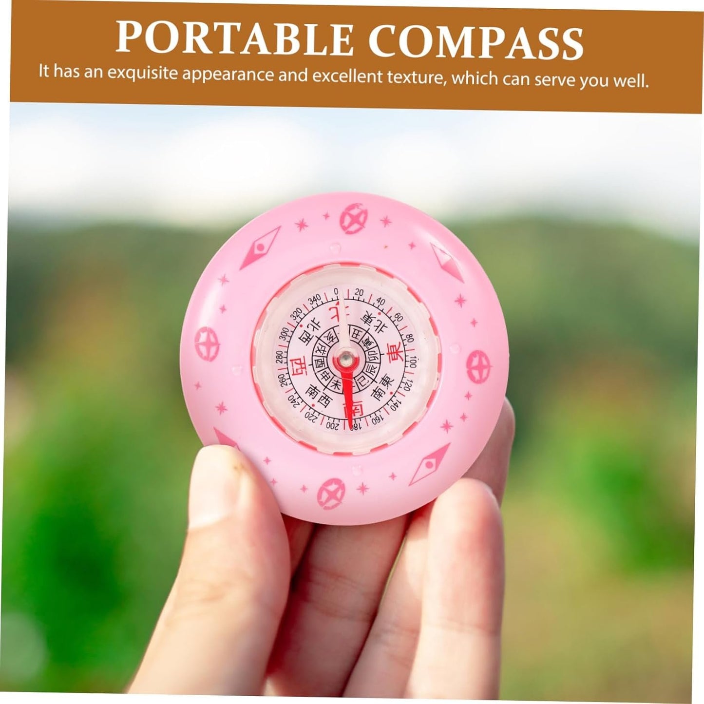 KOMBIUDA Metal Compass Hiking Mini Survival Compass Outdoor Accessory Plastic Mini Travel Compass