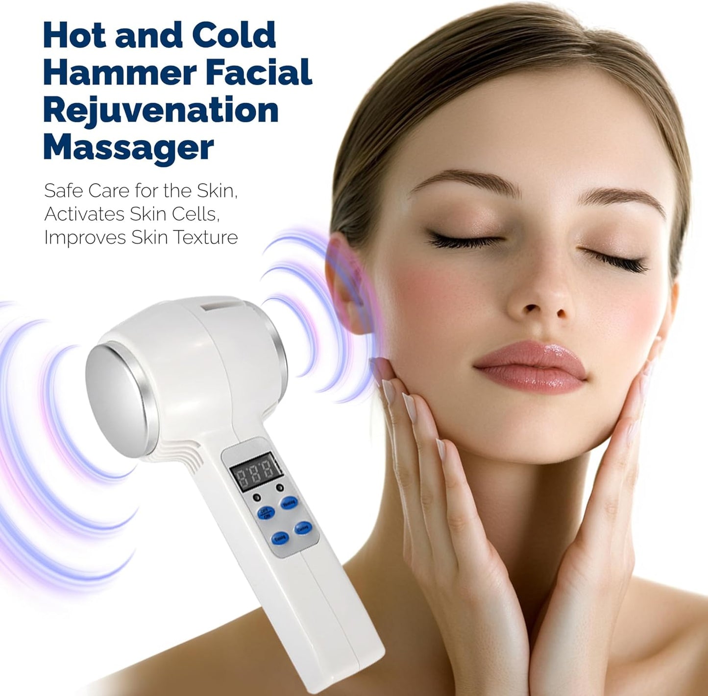 Hot and Cold Facial Massager - Cooling & Warming Vibration Beauty Tool - Spa Skincare Massage Equipment